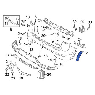 Kia OE - Rear Right Outer Bumper Trim