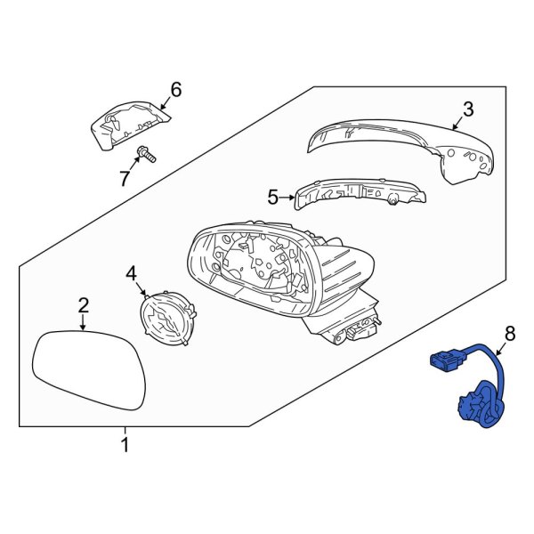 Kia OE 87602J5000 Front Door Mirror Wiring Harness