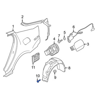 Kia OE - Quarter Panel Splash Shield Screw