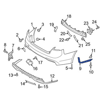 Kia OE - Rear Right Bumper Cover Support Rail