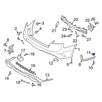 Kia OE - Bumper Cover Support Rail Grommet