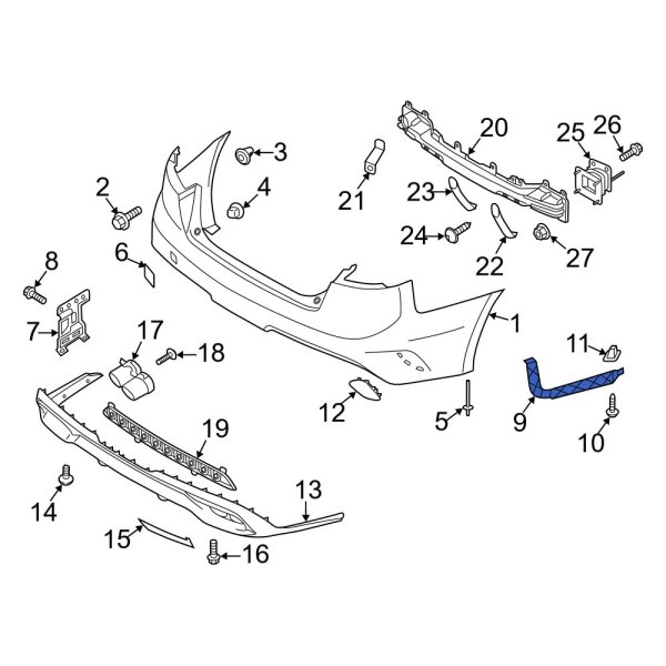 Bumper Cover Support Rail