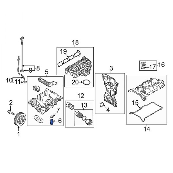 Kia OE 2151227001 Engine Oil Drain Plug