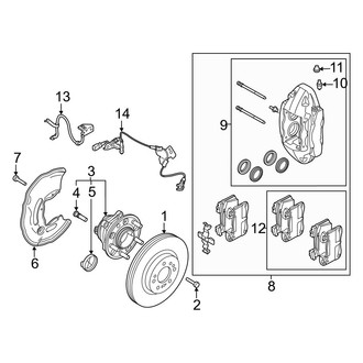 Kia OE - Front Suspension - Brake Components (W/O Brembo), (RWD)