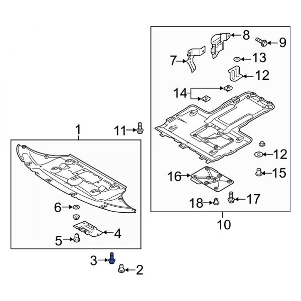 Radiator Support Splash Shield Bolt