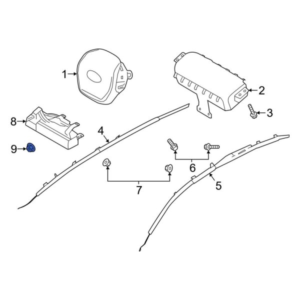 Instrument Panel Air Bag Nut