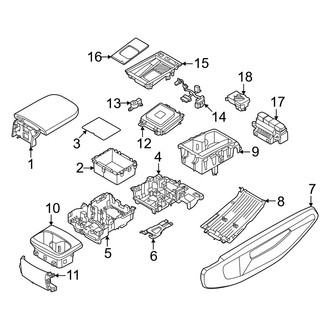 Kia OE - Center Console (Upper Trim, W/O Sliding Tray), (Light / Light Long Range / Wind)