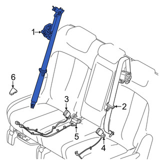 Kia OE - Center Right Seat Belt Lap and Shoulder Belt