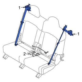 Kia OE - Center Seat Belt Lap and Shoulder Belt