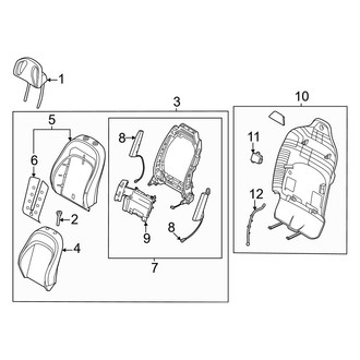 Kia OE - Seats & Tracks - Driver Seat Components (Seat Back Components)