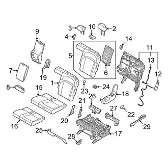 Kia OE - Seats & Tracks - Second Row Seats (60% Side, W/O Captain Chairs), (Light / Wind)