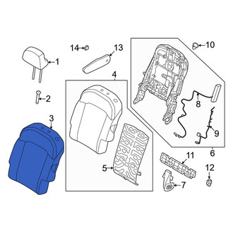 Kia OE - Center Right Seat Back Cushion Cover