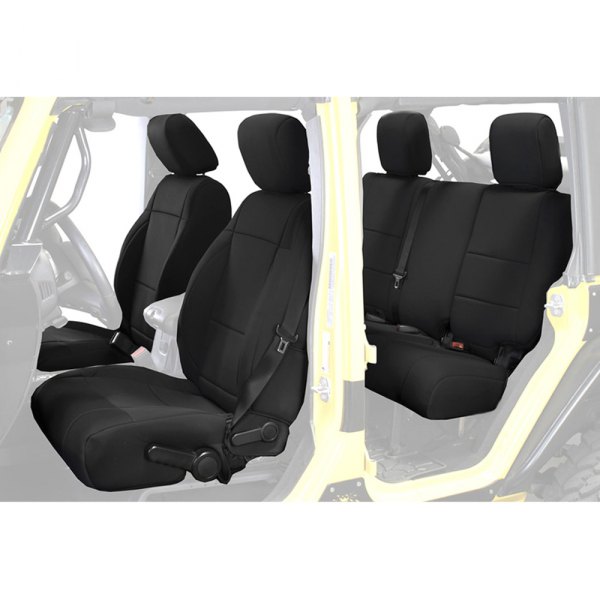  King 4WD® - 1st & 2nd Row Premium Neoprene Black Seat Cover Set