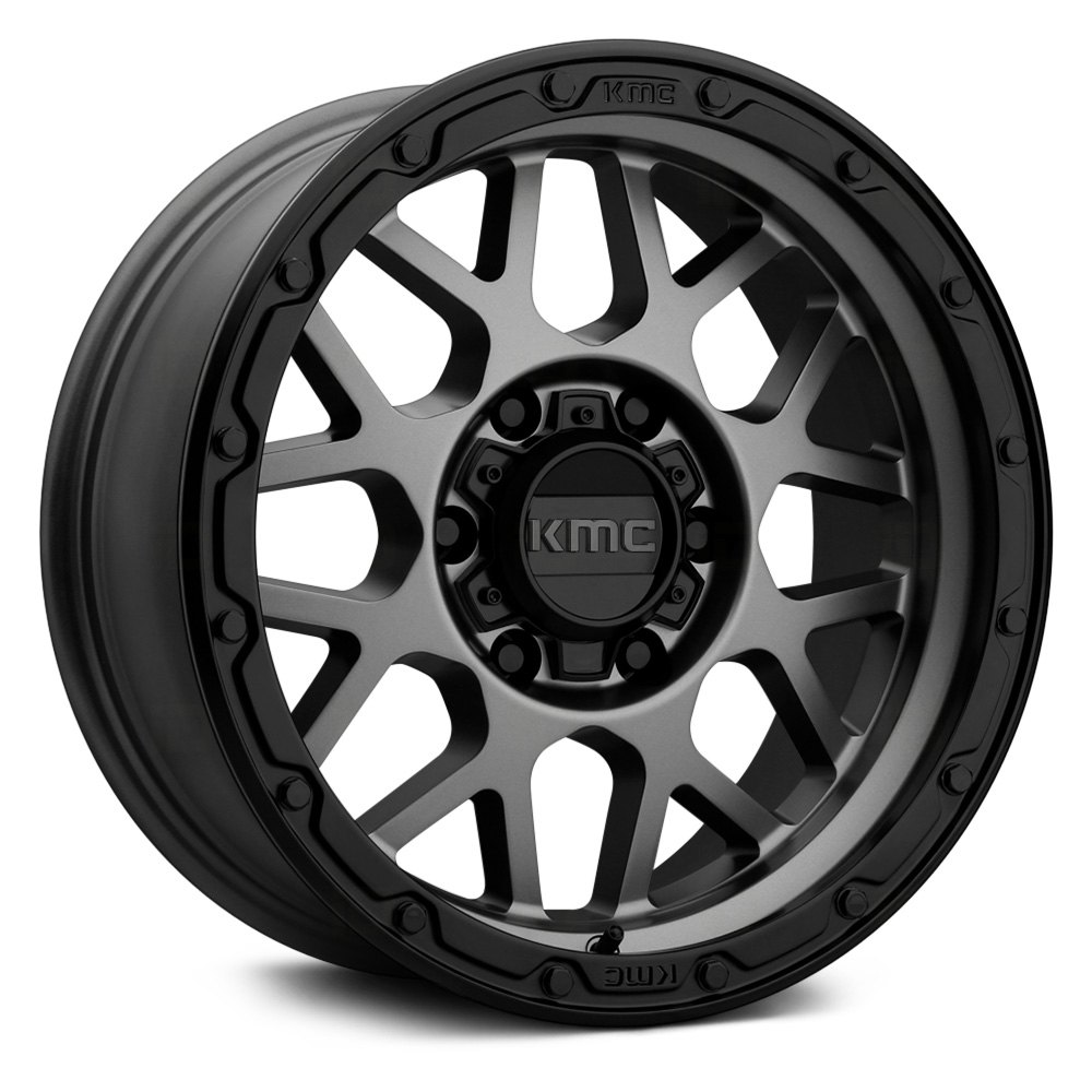 KMC® KM535 GRENADE OFFROAD Wheels Matte Gray with Matte Black Lip Rims