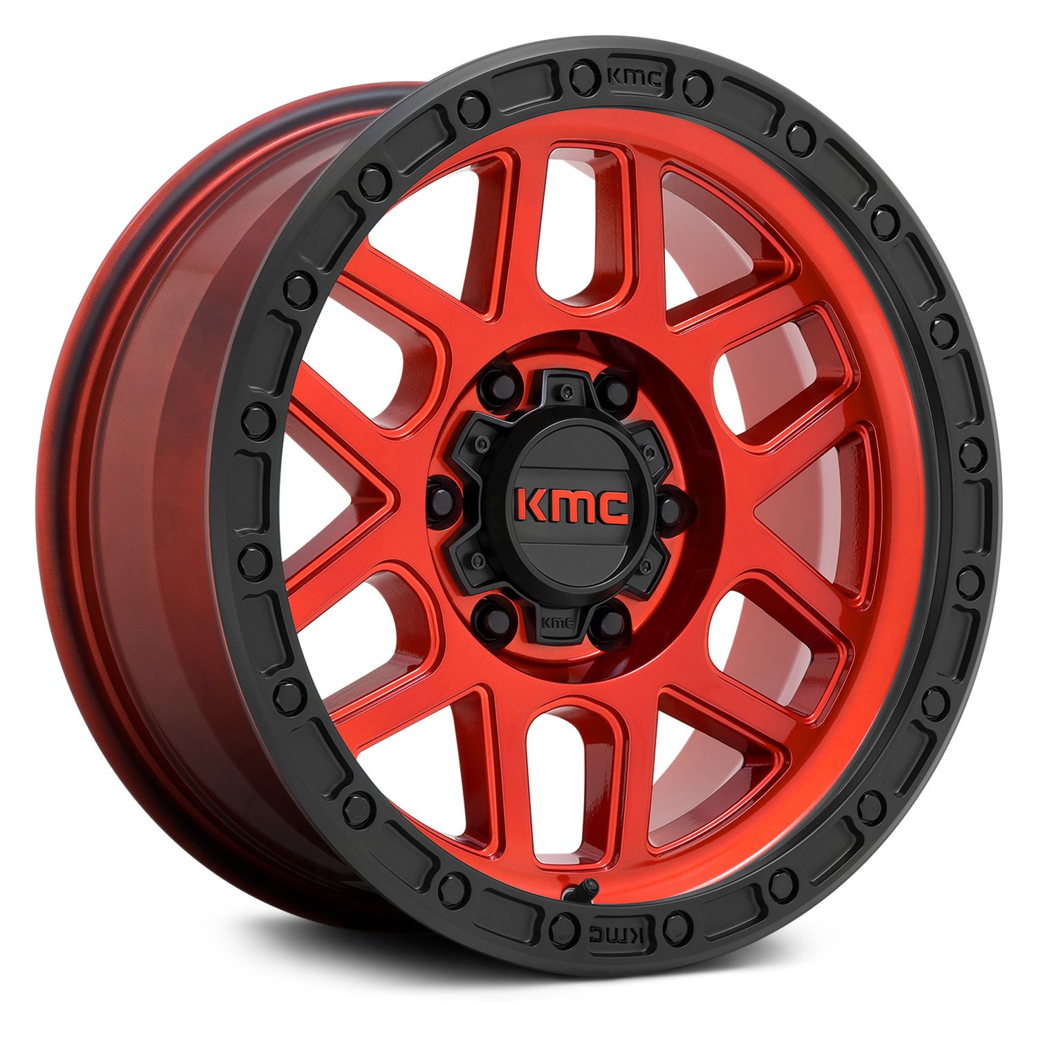 KMC® KM544 MESA Wheels - Candy Red with Black Lip Rims