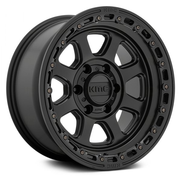 KMC® KM548 CHASE Wheels - Satin Black with Gloss Black Ring Rims