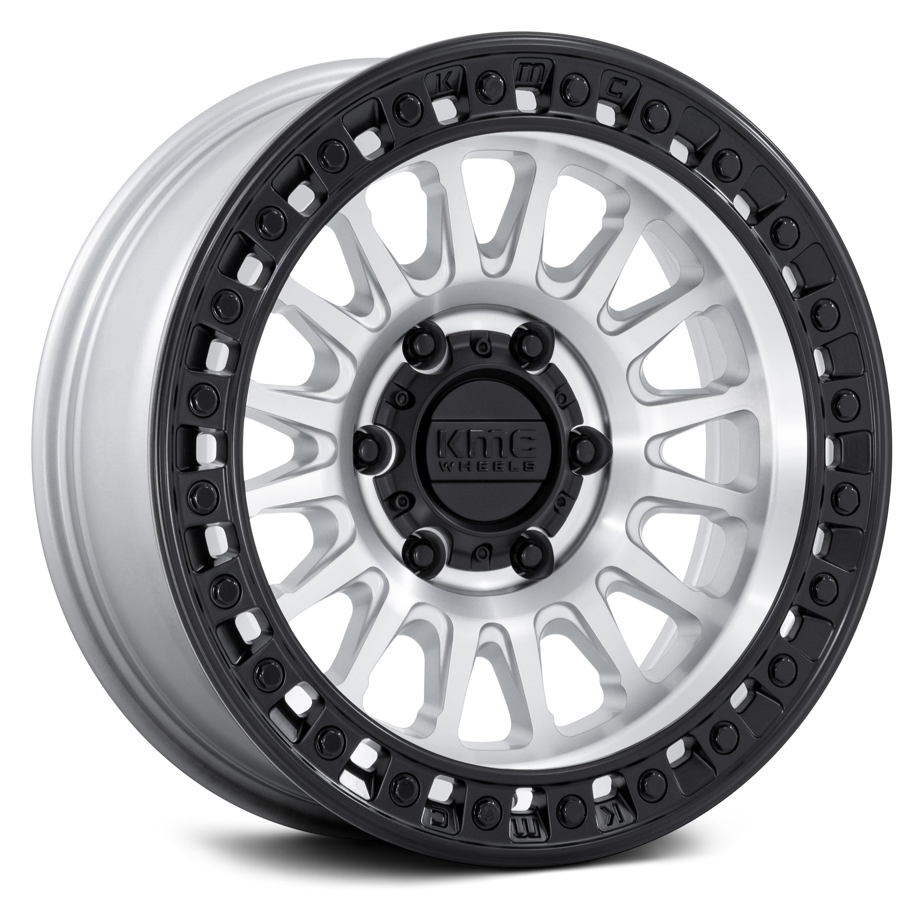 ◆めん◆ KMC KM552 IMS 6X139.7 17x8.5 +25 GLOSS SILVER W/ MACHINED