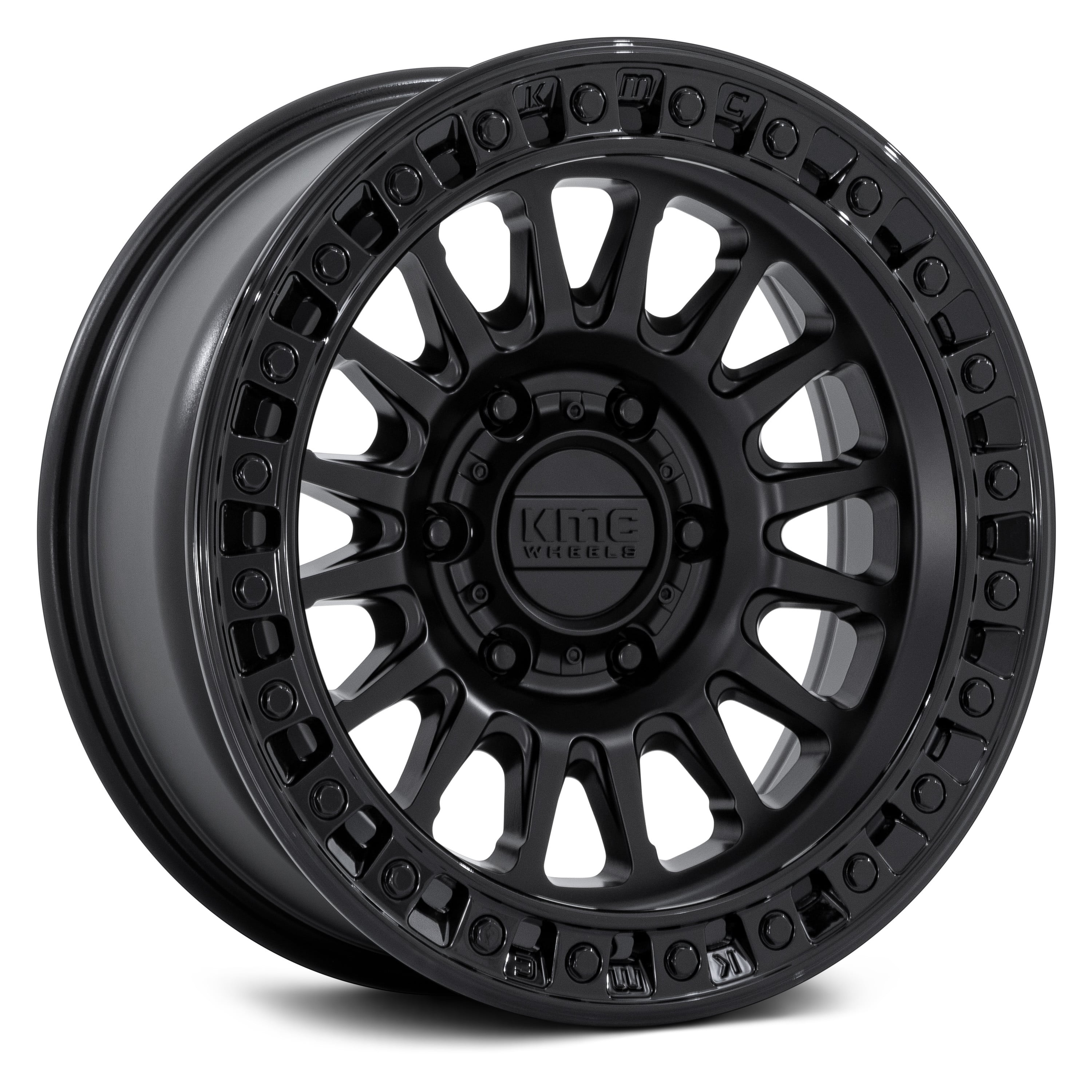 KMC® KM552 IMS Wheels - Matte Black with Gloss Black Lip Rims