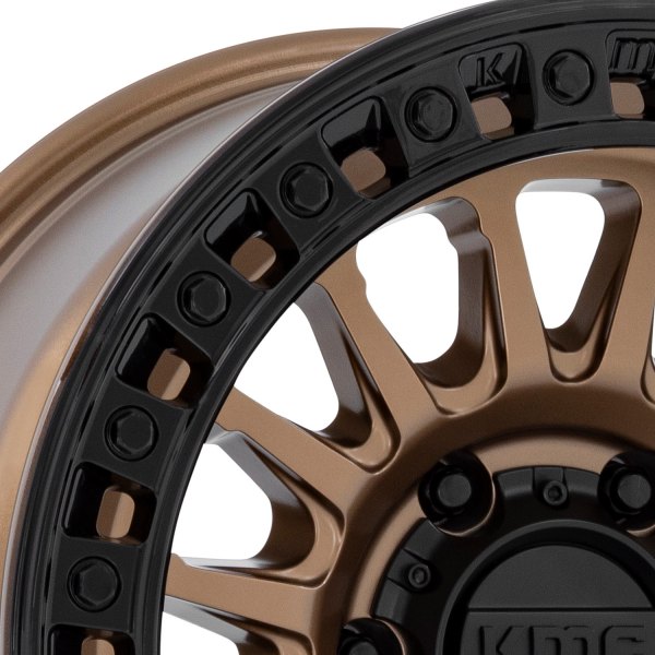 KMC® KM552 IMS Wheels - Matte Bronze with Gloss Black Lip Rims