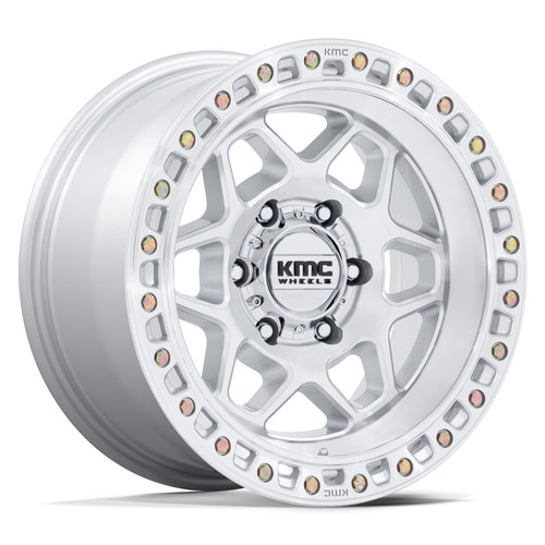 KMC® KM553 TORX Wheels - Gloss Silver with Machined Face Rims