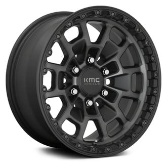 いし　KMC718サミット+20 KMC® KM718 SUMMIT Wheels - Satin Black with Gray Tint Rims