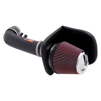 K&N® - 57 Series FIPK Generation II High-Density Polyethylene Black Cold Air Intake System with Red Filter and Intake Pipe and Heat Shield
