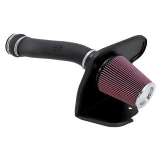 K&N® - 57 Series FIPK Generation II High-Density Polyethylene Black Cold Air Intake System with Red Filter and Intake Pipe and Heat Shield