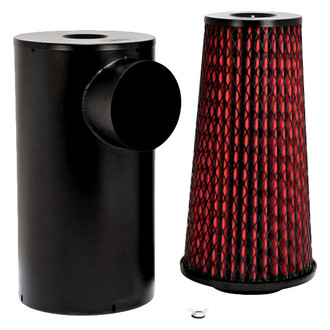 K&N® - Heavy Duty Canister Round Tapered Red Air Filter (6" F x 10" B x 7" (178 mm) T x 17.5" H)