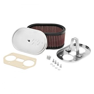 K&N® - Custom Racing Oval Red Air Cleaner Assembly for Weber Carburetor