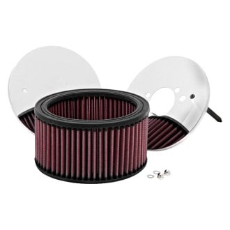 K&N® - Custom Racing Round Red Air Cleaner Assembly for 2BBL and 4BBL Carburetors