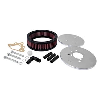 K&N® - Custom Racing Round Red Air Cleaner Assembly for 2BBL and 4BBL Carburetors (2.406" ID)