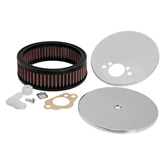 K&N® - Custom Racing Round Red Air Cleaner Assembly (1.313" ID)