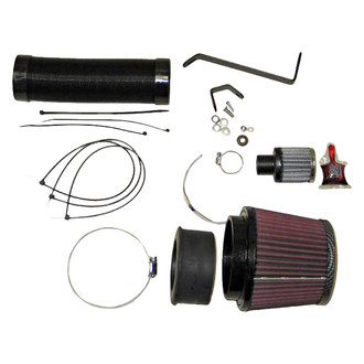 K&N® - 57i Series Generation I Flex Hose Black Cold Air Intake System with Red Filter and Intake Pipe