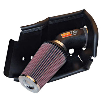K&N® - 57 Series FIPK Generation II High-Density Polyethylene Black Cold Air Intake System with Red Filter and Intake Pipe and Heat Shield