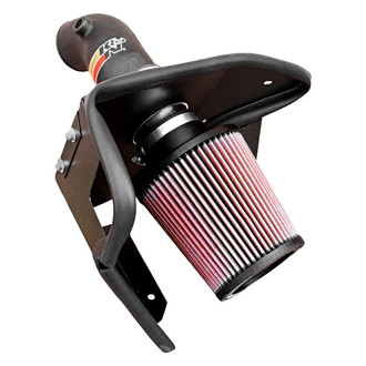 K&N® - 57 Series FIPK Generation II High-Density Polyethylene Black Cold Air Intake System with Red Filter and Intake Pipe and Heat Shield