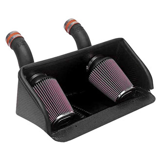 K&N® - 57 Series FIPK Generation II High-Density Polyethylene Black Cold Air Intake System with Red Filter and Intake Pipe