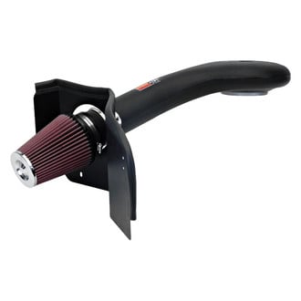 K&N® - 57 Series FIPK Generation II High-Density Polyethylene Black Cold Air Intake System with Red Filter and Intake Pipe and Heat Shield