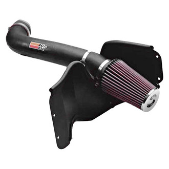 K&N® - 57 Series FIPK Generation II High-Density Polyethylene Black Cold Air Intake System with Red Filter and Intake Pipe and Heat Shield