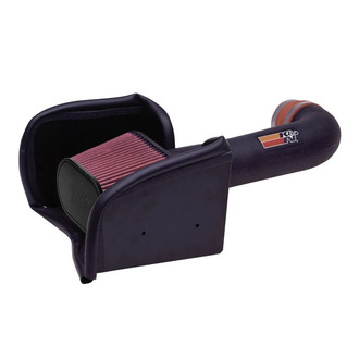 K&N® - 57 Series FIPK Generation II High-Density Polyethylene Black Cold Air Intake System with Red Filter and Intake Pipe and Heat Shield