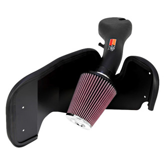K&N® - 57 Series FIPK Generation II High-Density Polyethylene Black Cold Air Intake System with Red Filter and Intake Pipe and Heat Shield