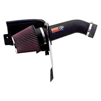 K&N® - 57 Series FIPK Generation II High-Density Polyethylene Black Cold Air Intake System with Red Filter and Intake Pipe and Heat Shield