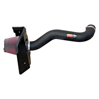 K&N® - 57 Series FIPK Generation II High-Density Polyethylene Black Cold Air Intake System with Red Filter and Intake Pipe and Heat Shield