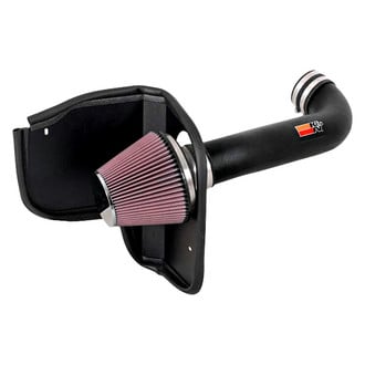 K&N® - 57 Series FIPK Generation II High-Density Polyethylene Black Cold Air Intake System with Red Filter and Intake Pipe and Heat Shield