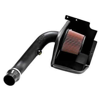 K&N® - 57 Series FIPK Generation II High-Density Polyethylene Black Cold Air Intake System with Red Filter and Intake Pipe and Heat Shield