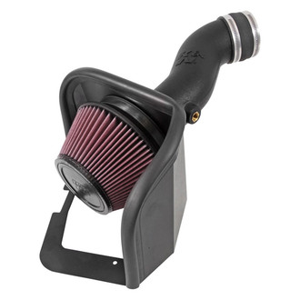 K&N® - 57 Series FIPK Generation II High-Density Polyethylene Black Cold Air Intake System with Red Filter and Heat Shield