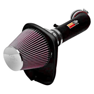 K&N® - 57 Series FIPK Generation II High-Density Polyethylene Black Cold Air Intake System with Red Filter and Intake Pipe and Heat Shield