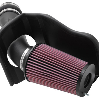 K&N® - 57 Series FIPK Generation II High-Density Polyethylene Black Cold Air Intake System with Red Filter and Intake Pipe and Heat Shield