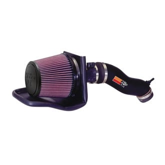 K&N® - 57 Series FIPK Generation II High-Density Polyethylene Black Cold Air Intake System with Red Filter and Intake Pipe