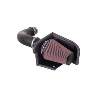 K&N® - 57 Series FIPK Generation II High-Density Polyethylene Black Cold Air Intake System with Red Filter and Intake Pipe and Heat Shield