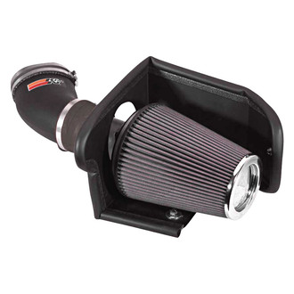 K&N® - 57 Series FIPK Generation II High-Density Polyethylene Black Cold Air Intake System with Red Filter and Intake Pipe and Heat Shield